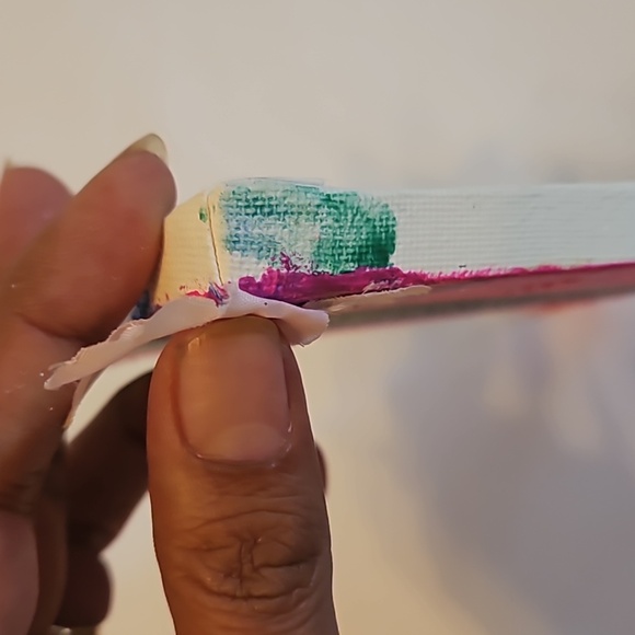 HAND CRAFTED 5 x 7 Barbie Core Abstract Painting Art Room Decor Unique Upcycled - Picture 17 of 17